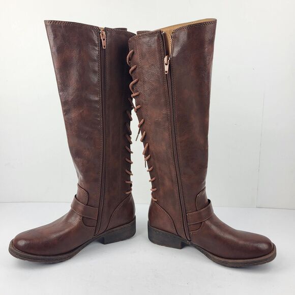 Eurosoft by SOFFT Carlen Lace-Up Knee High Boot Brown Leather Size 7M - Picture 12 of 13